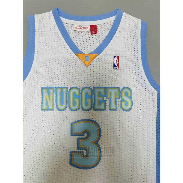 Camiseta Denver Nuggets Allen Iverson #3 Mitchell & Ness 2006-07 Blanco